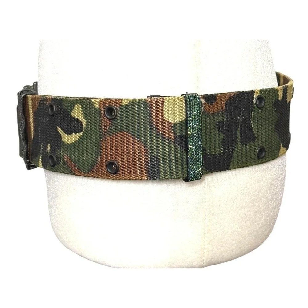 Y2K Camo Statement Belt‎ Wide Adjustable Grunge Streetwear Military Web
